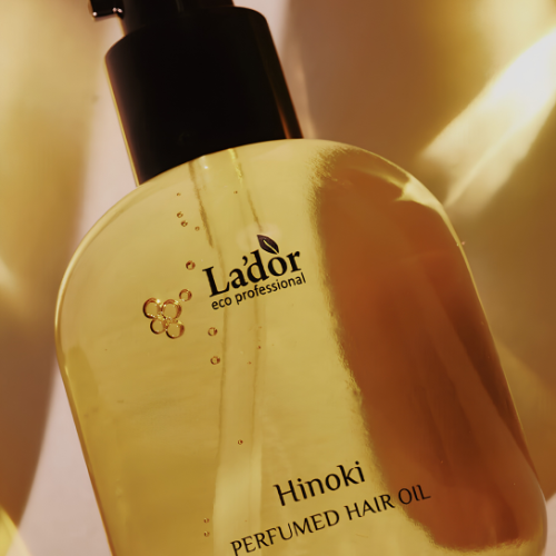 LADOR Perfumed Hair Oil Hinoki textura y envase aceite capilar coreano perfumado