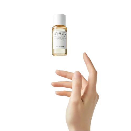 SKIN1004 Madagascar Centella Light Cleansing Oil envase y textura aceite limpiador coreano