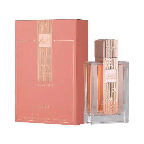 Frasco Angham Second Song Eau de Parfum femenino con diseño moderno y esencia oriental dulce y envolvente