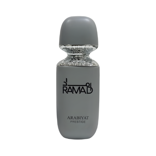 Arabiyat Prestige Ramad perfume unisex 100 ml frasco gris elegante con diseño moderno minimalista