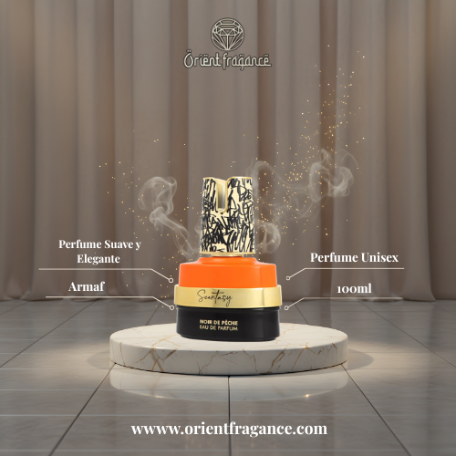 Armaf Noir De Pêche presentación elegante perfume unisex moderno y seductor