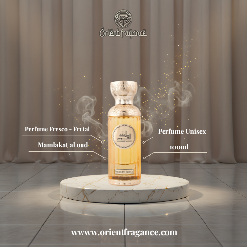 Seerati Valley Mist Mamlakat Al Oud presentación elegante perfume unisex fresco y sofisticado
