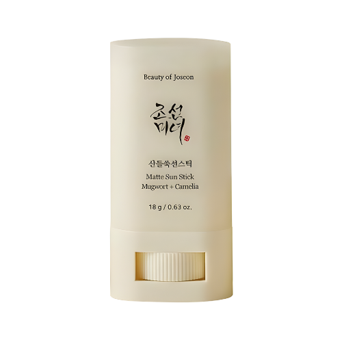 Beauty of Joseon Matte Sun Stick envase y textura protector solar coreano en stick