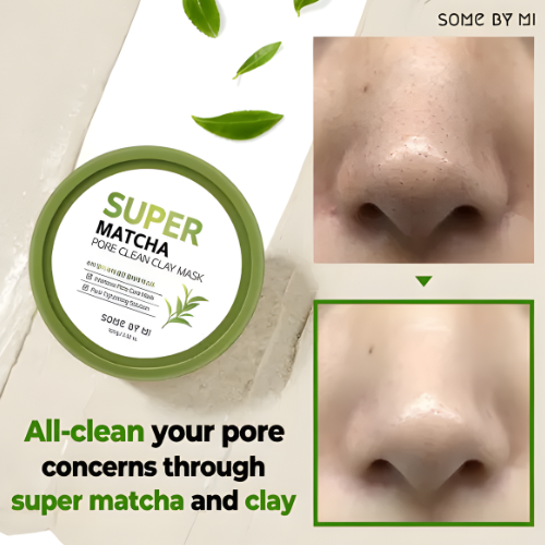 Some By Mi mascarilla facial de arcilla con matcha limpieza profunda de poros skincare coreano