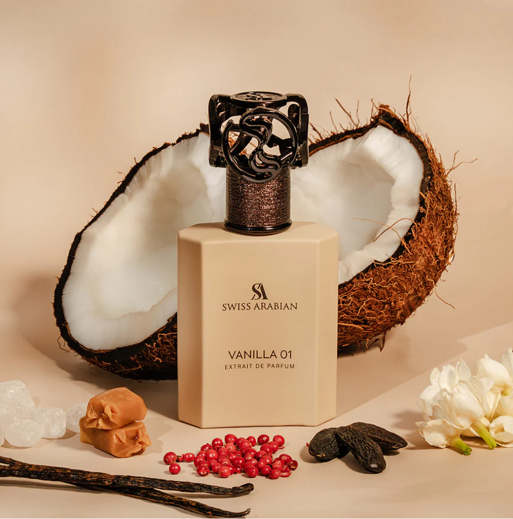 Perfume Vanilla 01 con vainilla de Madagascar. Orienfragance, distribuidores oficiales de Swiss Arabian en España. Sede autorizada con registro CPNP en Barcelona.