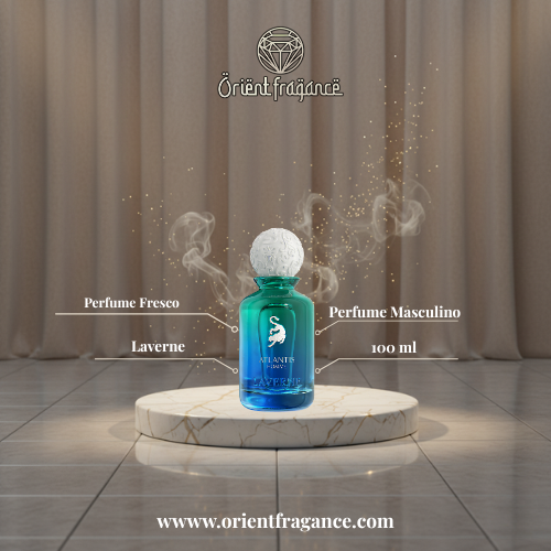 Perfume Atlantis de Laverne 100 ml, fragancia marina y refrescante con cítricos, acordes acuáticos y maderas suaves.