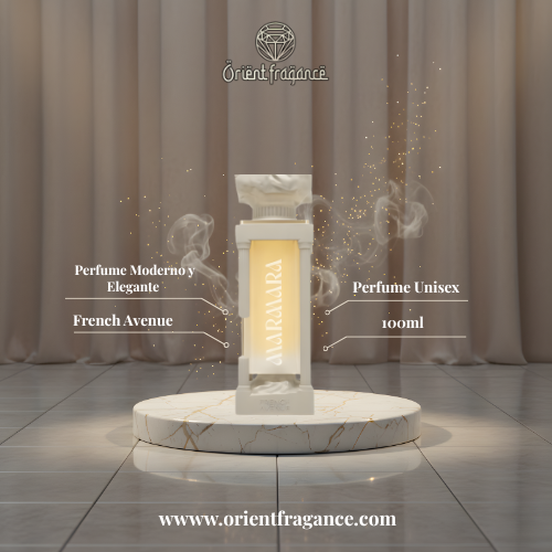 Marmara French Avenue presentación elegante perfume unisex fresco y sofisticado