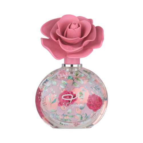 Frasco del perfume Layaan de Lattafa, fragancia árabe dulce y femenina